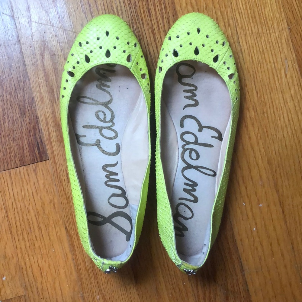Sam Edelman neon yellow flats